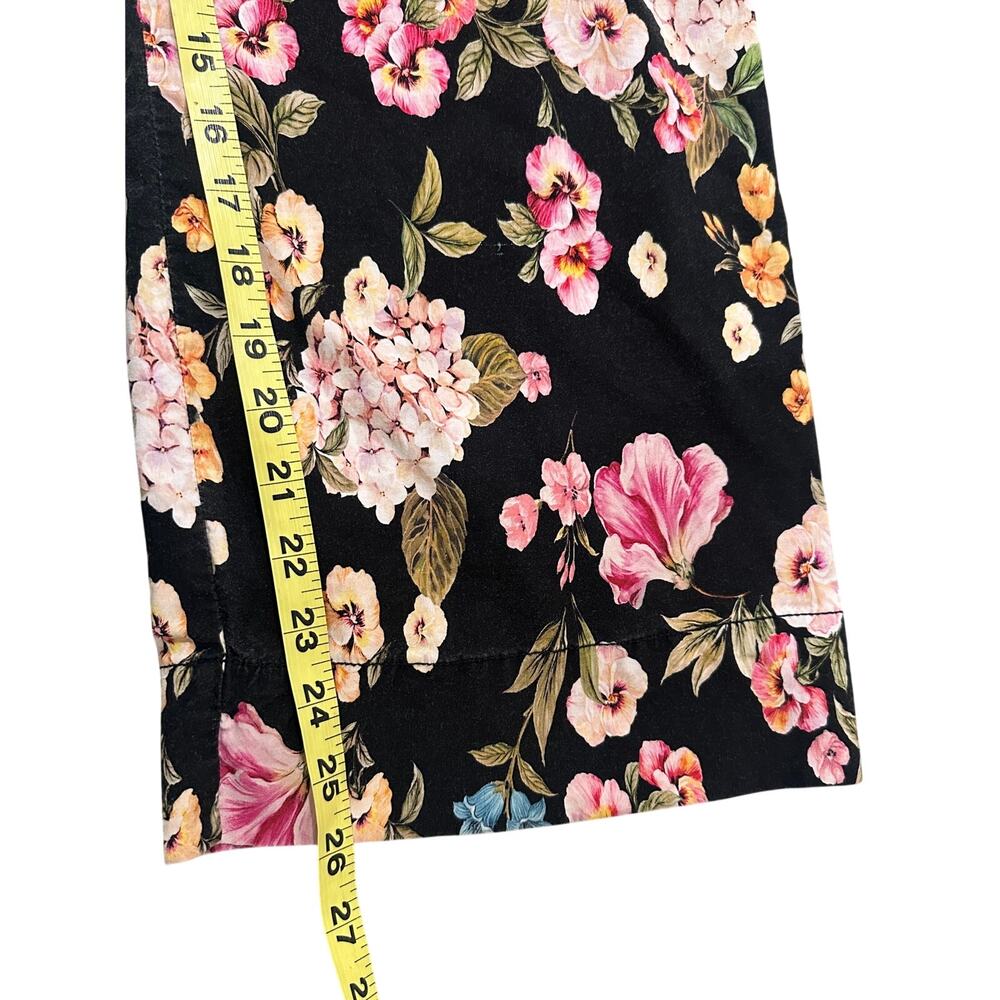 Maeve by Anthropologie The Colette Cropped Wide-Leg Pants Black Floral Print, 28 - Picture 8 of 9